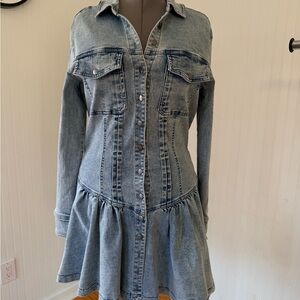 Free People Denim Peplum Dress XL New With Tags